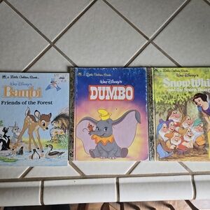 Disney Little Golden Books Set Bambi Dumbo Snow White